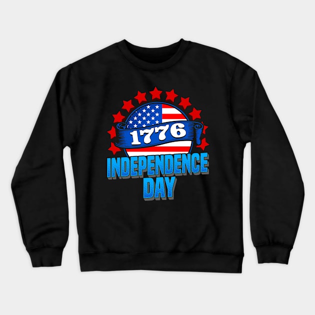 1776 Independence Day Crewneck Sweatshirt by PixelArt